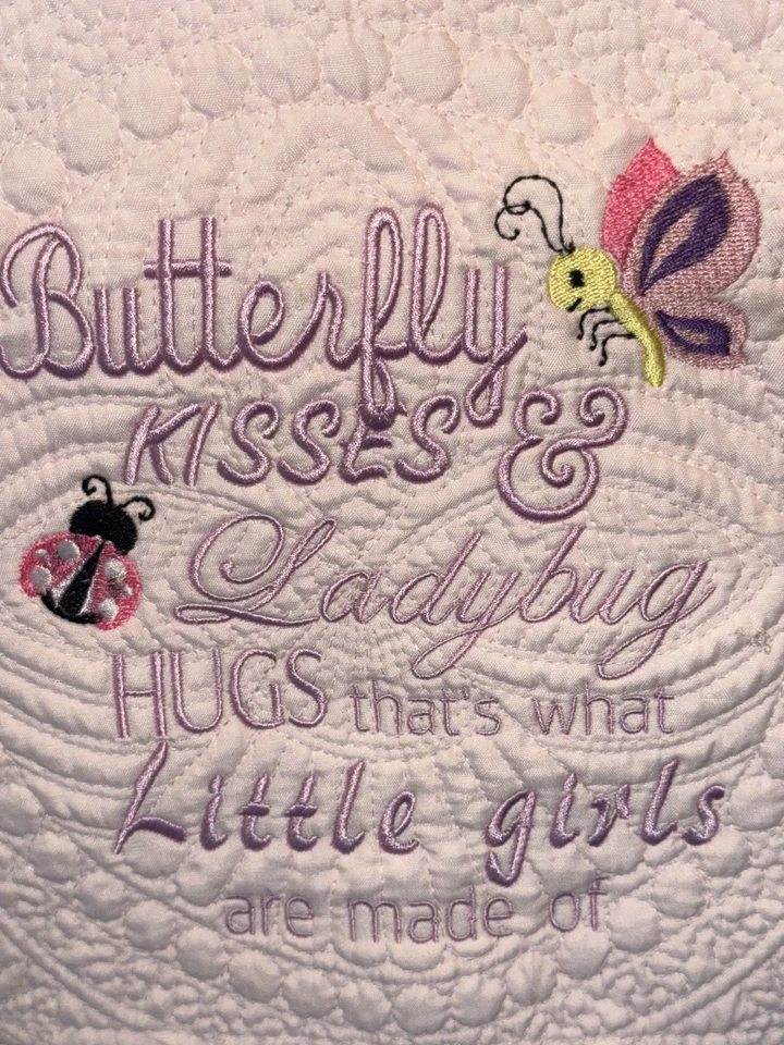 Edredón bordado para bebé niña, edredón bordado, manta para cuna, edredón para bebé Foto 2 de 4