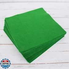 Threadart Premium Felt Sheets - 50 Sheets - 12" x 12" - Green | Soft Wool-Lik