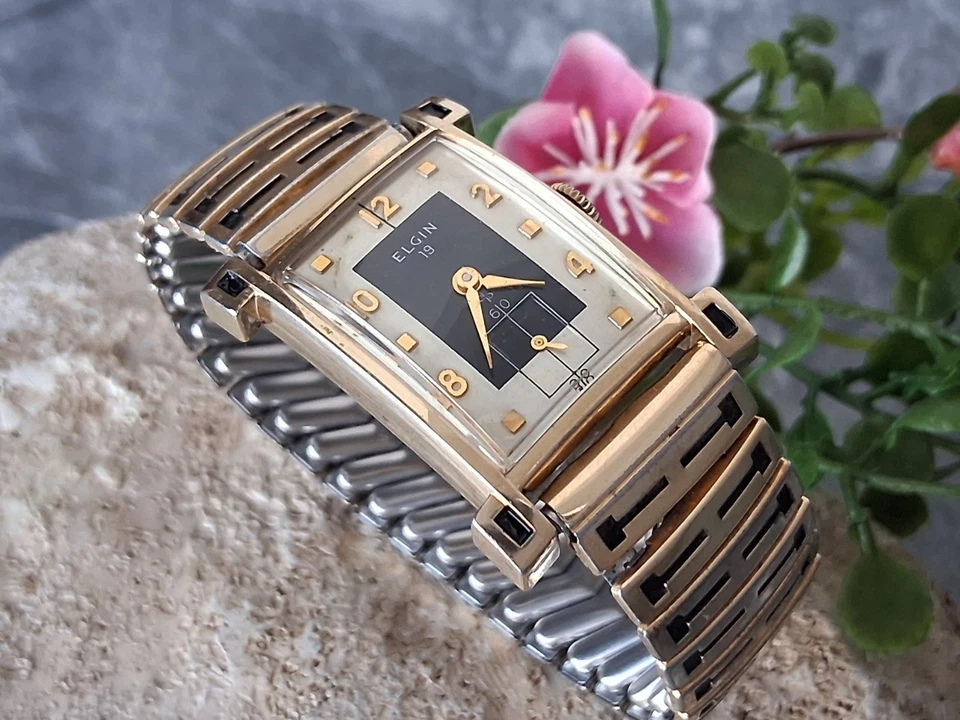 Reloj Pulsera Original Hombre Elgin Ridgewood 1953 Reparado Vintage, Cristal Nuevo Foto 2 de 4