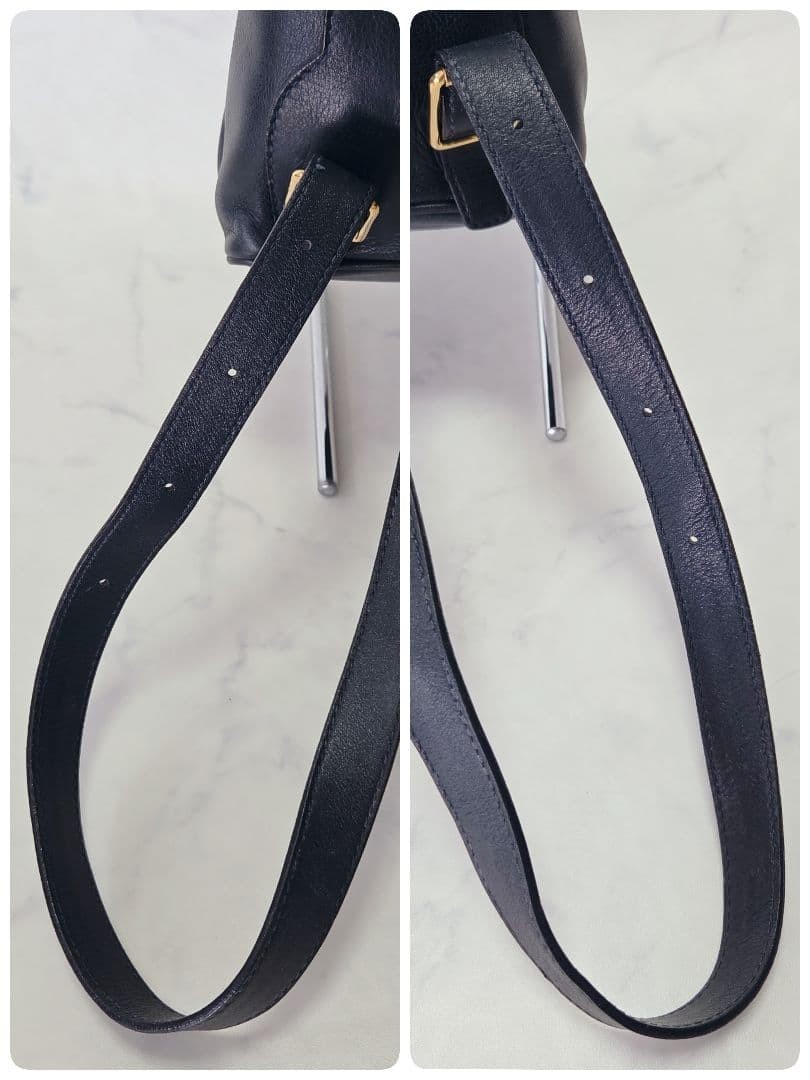 Authentic GUCCI Bamboo Mini Backpack Dark Navy Le… - image 14