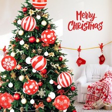 12PCS Inflatable Christmas Ball Ornaments 8inch PVC Inflatable Christmas Tree...