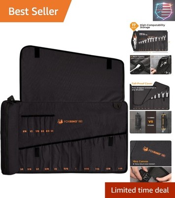 Wrench Roll, Wrench Roll Up Pouch, 17-Pocket Heavy Duty Canvas Wrench Organiz...
