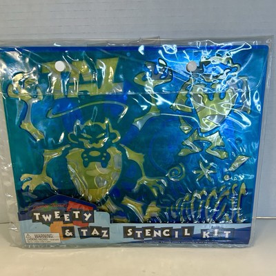VTG 1998 Stencil Kit Taz And Tweety Looney Tunes Warner Brothers NEW IN PACKAGE.