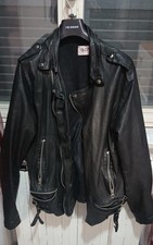 Echt Leder Jacke Damen Gr. 38 Biker Reißverschluss