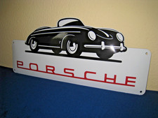 Porsche Emailleschild, 356 Speedster, Silhouette, 1A Zustand, 60x27cm, selten,