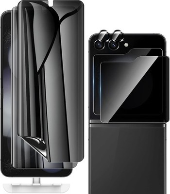 2 Sets 6 Pack Samsung Galaxy Z Flip 5 Privacy Screen Protector & Camera Lens Pro