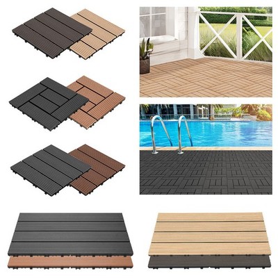 Terrassenfliesen Holzfliesen Farben Stecksystem Quadratisch Bodenplatten 1-10㎡