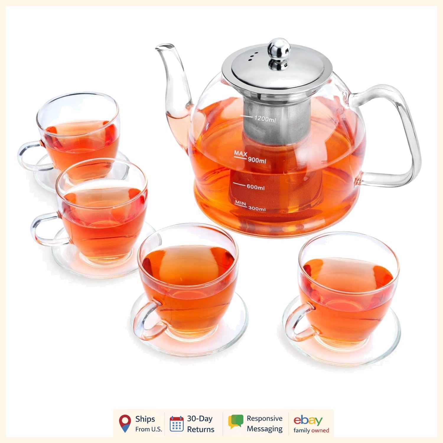 Kettle Set With 1.2l Capacity And Stainless Steel Filter