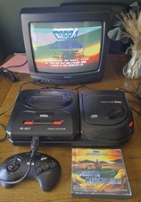 Sega Mega Cd 2 + Megadrive 2 Console + Game Tested