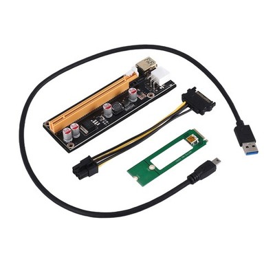 2X(NGFF M.2 M SchlüSsel zu USB 3.0 PCI-E Riser Karte M2 zu USB 3.0 PCIE 16X8382