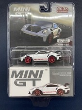 Mini GT Porsche 911 (992) GT3 RS Weissach Package White with Pyro Red #706 1/64