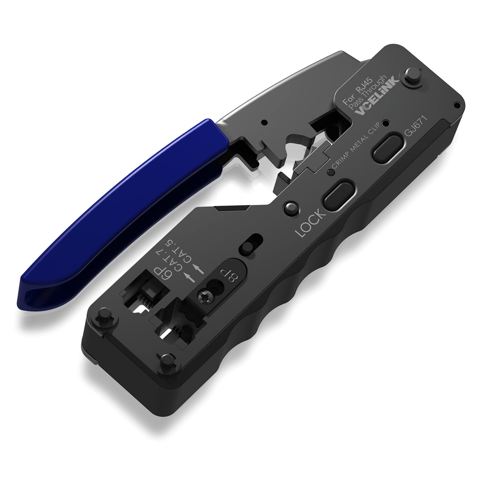 VCELINK GJ671BL Pinza Crimpatrice RJ45 Passante Professionale
