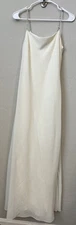 Vtg Jessica McClintock Wedding Dress 10 Ivory Slip Gown Bridal Beads Minimalist