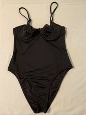 Victoria  s Secret Black One Piece Swimsuit UW Shoulder Straps Womens Size S