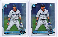 2022 Bowman Chrome Prospects 1st Junior Sanchez Lot (2) Miami Marlins