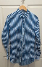 VTG Wrangler Button Down Striped Shirt 15 1/2-34 X-long Tails Cowboy Cut