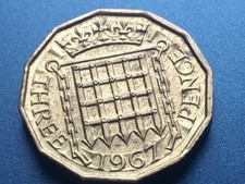 1967 Elizabeth II British Threepenny