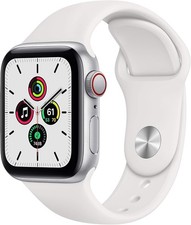 Apple Watch SE1 (GPS+Cell, 40mm) Silver Aluminium Case + White Strap