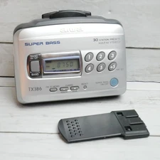 AIWA HS-TX386, Portable Cassette Player AM/FM Radio w/ Super Bass -