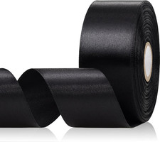 Black Satin Ribbon 1.5 Inch x 30 Yards, Gift Wrap, Floral, Wedding  Crafts