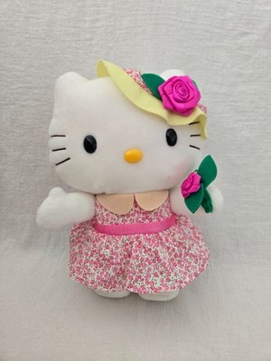 Rare HELLO KITTY Sanrio Flower Girl 2003 Hat Dress NAKAJIMO 10 Inch Plush NWOT