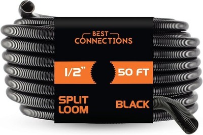 Split Wire Loom Flex-Guard Convoluted 100ft Tubing for Electrical Wires