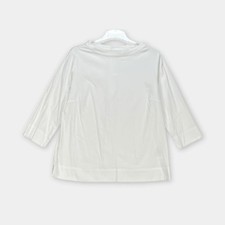 Opus Bluse Damen Gr. 40 Weiß Business Elegant mit Knopfleiste am Rücken chic