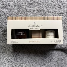 Hearth & Hand With Magnolia Harvest Chestnut Candle & Room Spray Beige Plaid New