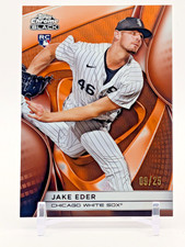 2025 Topps Chrome Black Jake Eder RC #77 Orange Wave Refractor /25 Chicago 