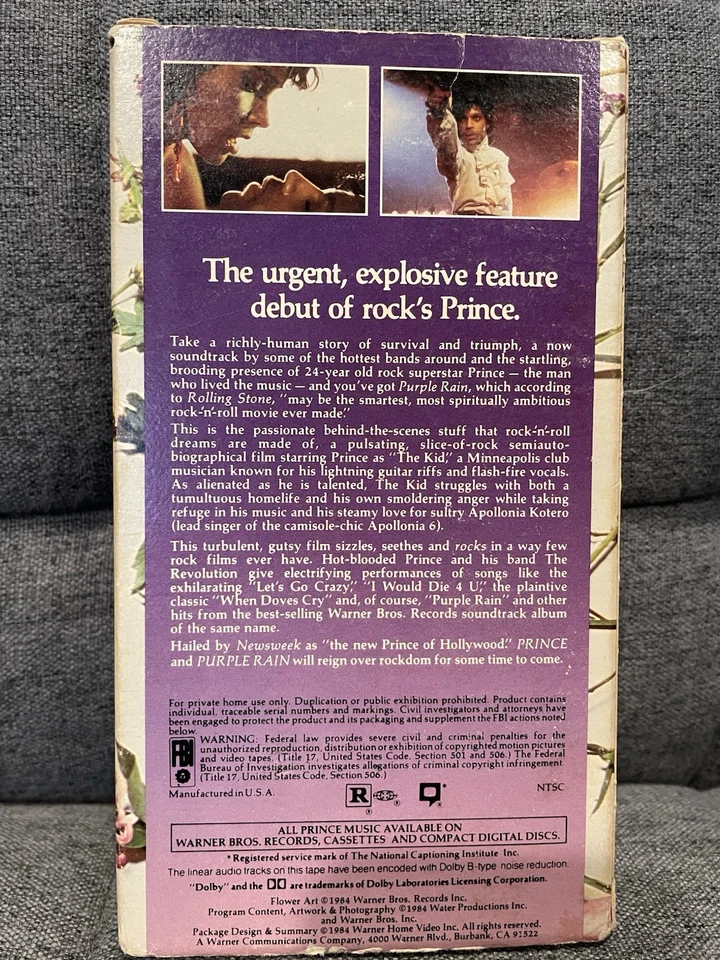 Purple Rain VHS 1984 Flower Art Original Release Prince Let’s Go Crazy! Foto 2 de 2