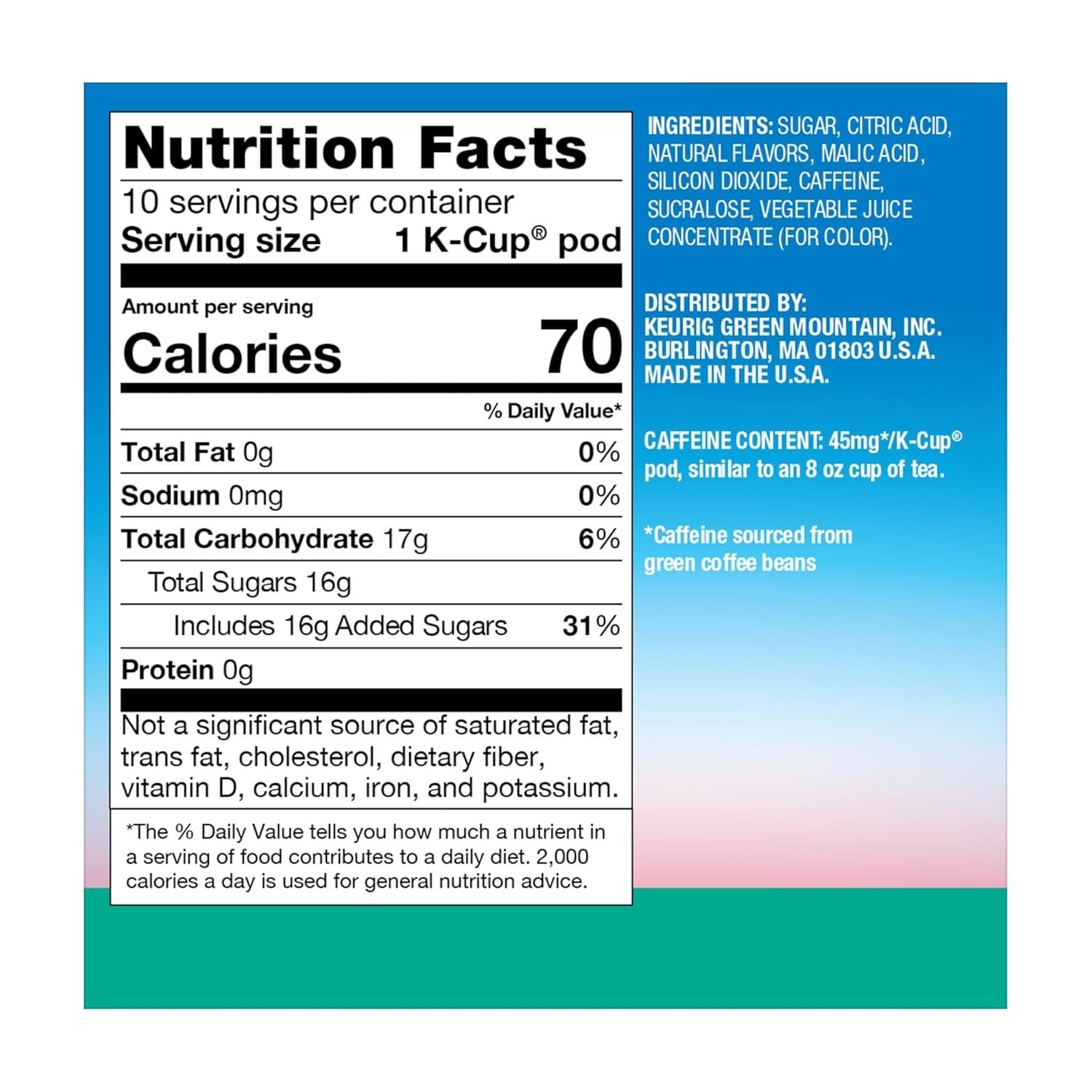 The Original Donut Shop Iced Refreshers, Strawberry Açaí 10 Count (Pack of 6) 