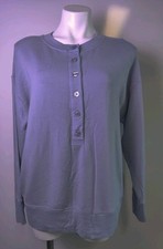 Athleta Balance Henley Oversized Sweatshirt Women's Size Medium Gray EUC