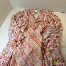 LA Intimates 2 Piece Nightie/Robe Vintage Floral XL Sheer Missing Tie