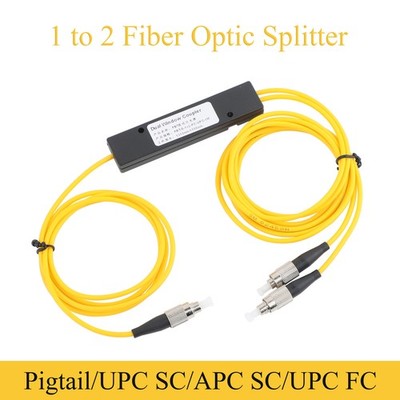 1x2 Fiber Optic PLC Splitter, Singlemode Fiber Pigtails FBT Splitter