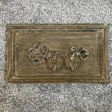 Key Holder Wall Mounted Antique Wood And Metal Rustic Farmhouse Design