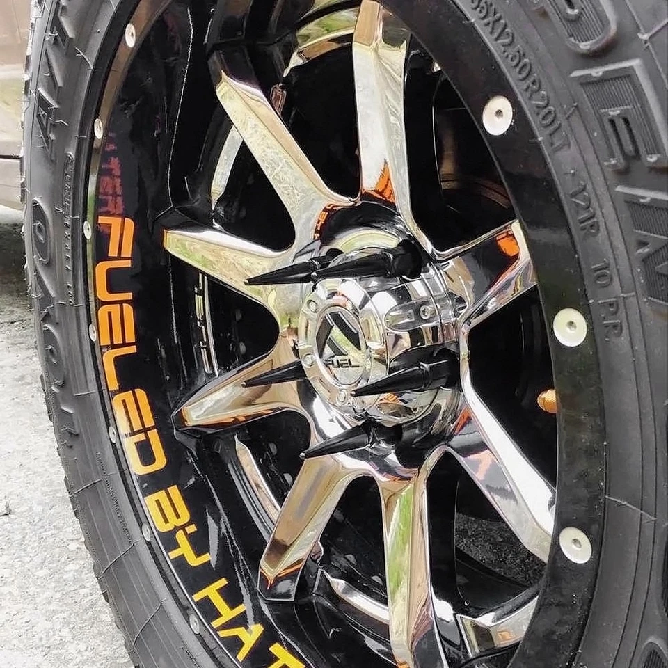 Metal Lugz 7208K8-BLK Black Shank Seat Spiked Lug Nut Set Foto 4 de 4