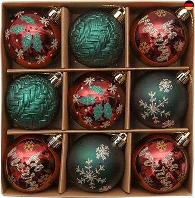 Valery Madelyn Weihnachtskugeln Kunststoff Christbaumkugeln Weihnachtsdeko mit