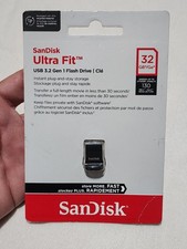 SanDisk Ultra Fit 32GB USB 3.1 Flash Drive 130MB/s Read Speed Black NEW