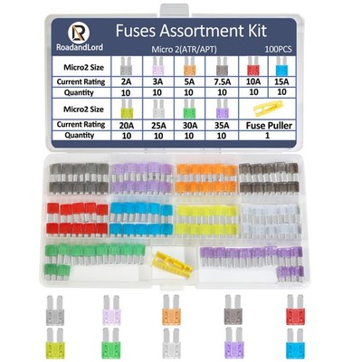 100PCS Micro 2 Blade Fuse ATR/APT Micro2 Kit 100 PCS 
