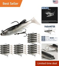 Weedless Paddle Tail Swim Baits - 20 Count for Bass, Walleye & Crappie Fishing