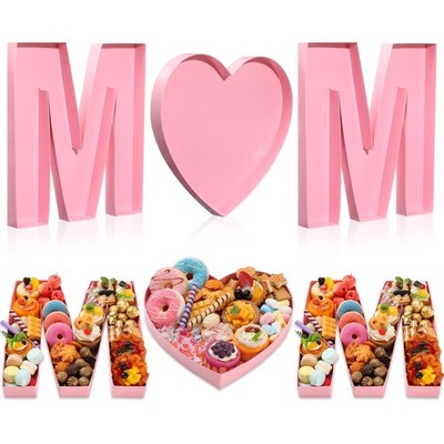 13.7 Inches Pink Mom Cardboard Letter Box Set for Charcuterie Gift