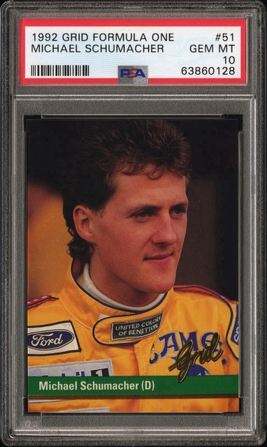1992 Grid Motorcard Formula 1 F1 Michael Schumacher RC Rookie PSA 10 #51