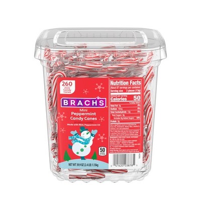 Brach's Mini Peppermint Candy Canes Christmas Candy Stocking Stuffers 260ct
