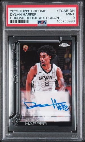 2025 TOPPS CHROME ROOKIE AUTO #TCAR-DH DYLAN HARPER RC PSA 9 (WIN