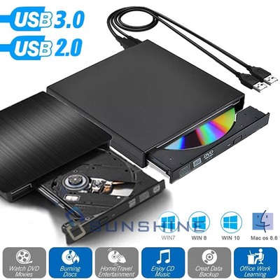 Reproductor y Quemador Portátil Externo Para PC, Unidad Grabadora De CD DVD RW