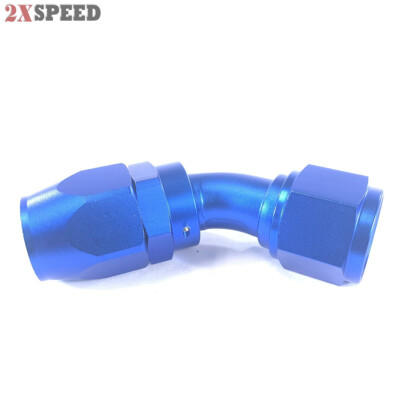 -12AN AN12 45Degree Swivel Oil/Fuel/Gas Line Hose End Fitting Adapter Blue