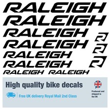 Raleigh bike labels / decals / stickers, 5+ years external quality (26 pack)