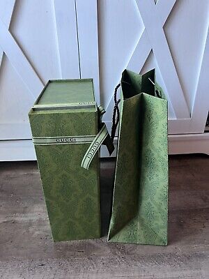 GUCCI BOX EMPTY 12”, x 8.5” x 4 1/8” & Shopping Bag Ribbon GUCCI BOX EMPTY 12”, x 8.5” x 4 1/8” & Shopping Bag Ribbon