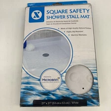 Slipx Solutions White Rubber Non-Slip Square Shower Mat with Microban A185