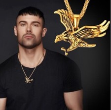 Chaîne Et Pendentif Alcón Pour Homme En Acier Et Or Plaqué En Couleurs